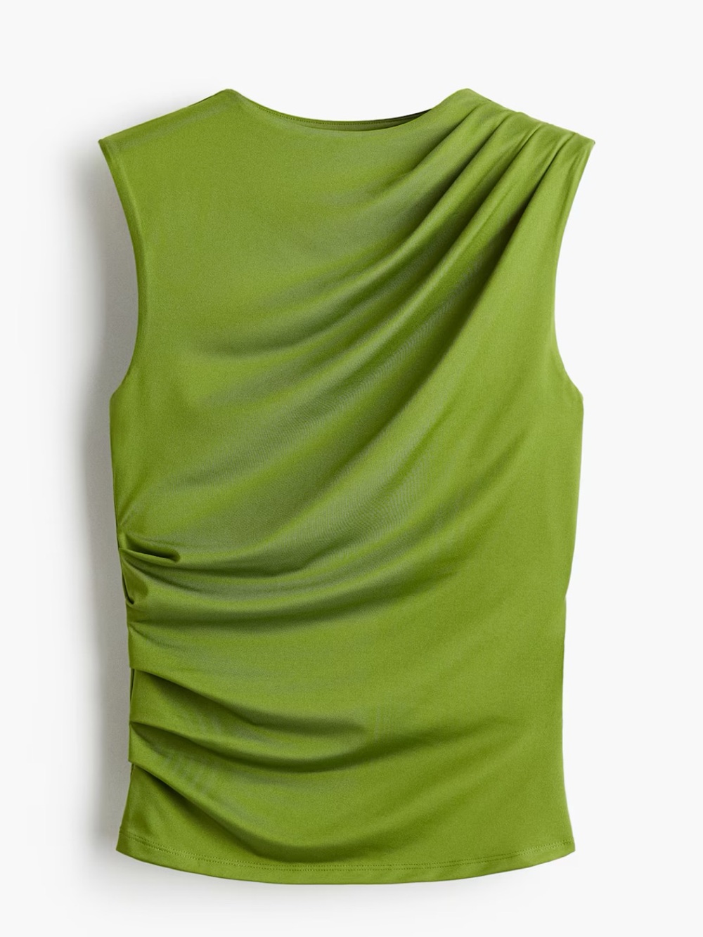 H&M Green Draped Sleeveless Blouse